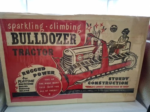 Empty Box Only.... MARX 1950's CLIMBING BULLDOZER TRACTOR  TIN WINDUP