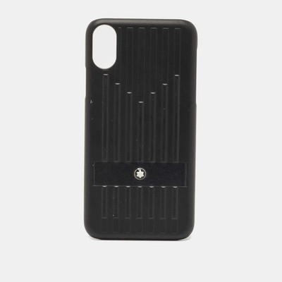 MONTBLANC ブラック ケース Montblanc Black Sartorial Hard Shell Leather Phone Case IPhone X