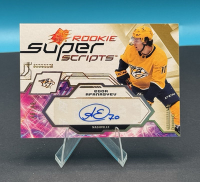 2023-24 SPx Egor Afanasyev Rookie Super Scripts Gold Auto /49 RC SSR-EA