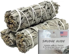 SOUL STICKS 4 Inch 3 Pack Organic White Sage Smudge Smudging Sticks | Bulk Quant