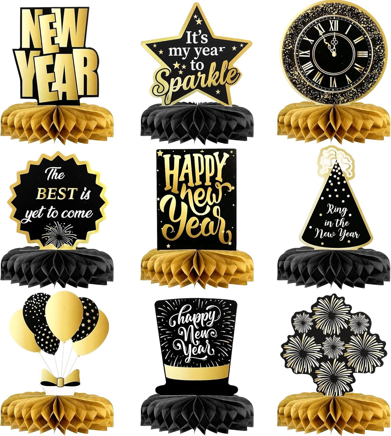 KatchOn, Huge New Years Centerpieces for Tables - Pack of 9 | Year Table... 