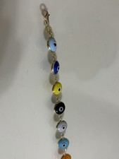 14k 14ct Yellow Gold Evil Eye Enamel glass Eye Bracelet