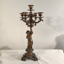 Candelabro Antico In Antimonio Color Bronzo