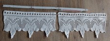 2 ×Häckelspitzengardinen crenfaben feine Handarbeit 40×20cm gute Baumwolle