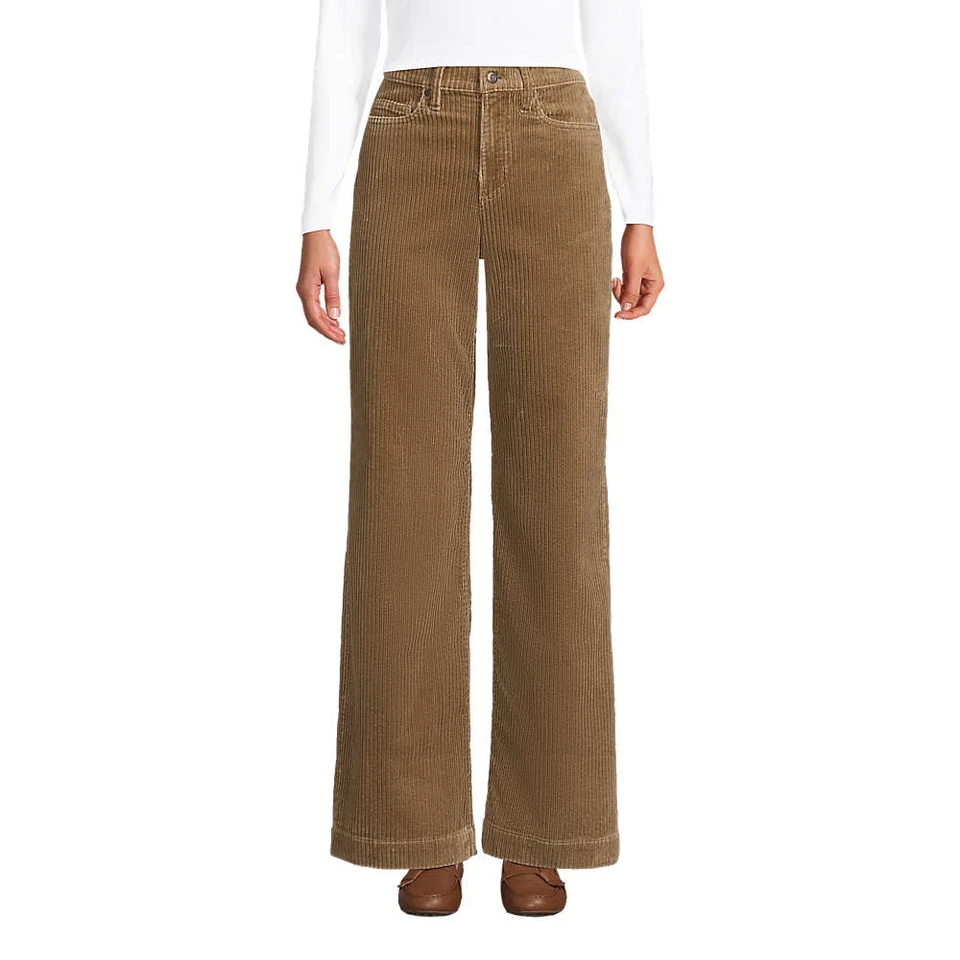 Landsend - Women's High Rise Wide Leg Corduroy Pants - Image 3 of 4