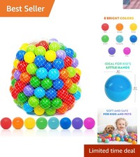 Soft Plastic Mini Ball Pit Balls 50 Count - w/ 8 Vibrant Colors - Crush Proof...
