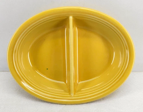 FIESTA divided OVAL vegetable SERVING BOWL sunflower yellow NEW 10.25" 40 oz.