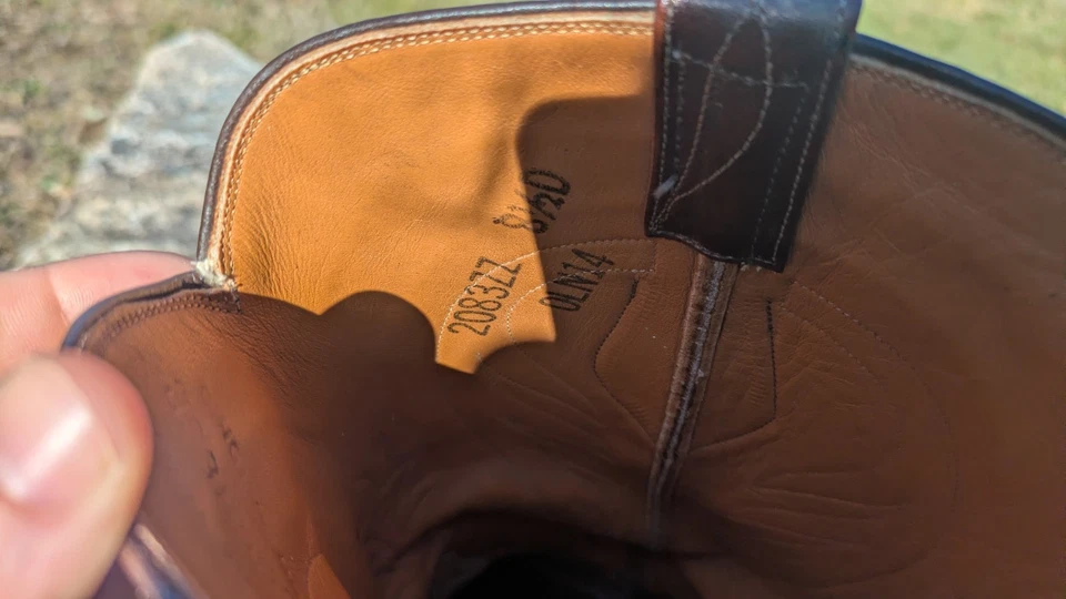 Vintage Lucchese San Antonio Cherry Western Cowboy Boots Men's 8.5D - Image 2 of 4