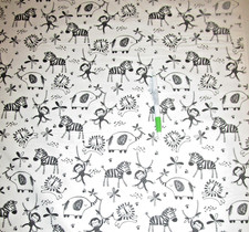 SAFARI ANIMALS ON WHITE FLANNEL - BY THE YD - 42 INCHES WIDE - 100 COTTON -