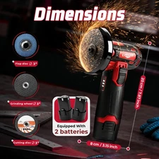 CISIVIS 3-Inch 12V Cordless Mini Angle Grinder Compact Power for Precision Work