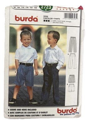 Burda Pattern 2723 Boys' LS / Pants / Shorts  3 ~ 8  Uncut