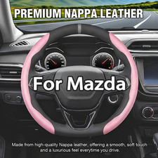 1537-38cm 2pcs Segmented Steering Wheel Cover For Mazda Nappa Leather Pink