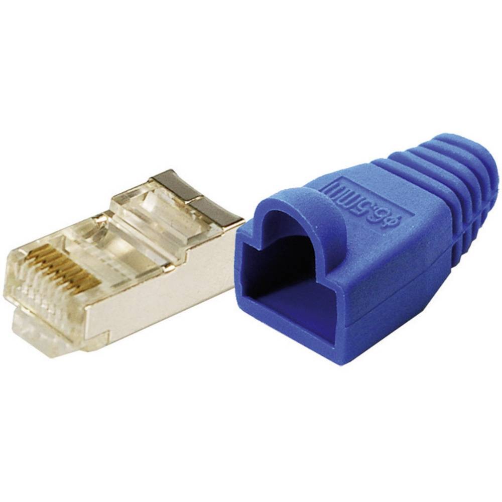 Fiche RJ45 CAT 5e blindé LogiLink MP0014 pôle 8P8C droit haute conductivité