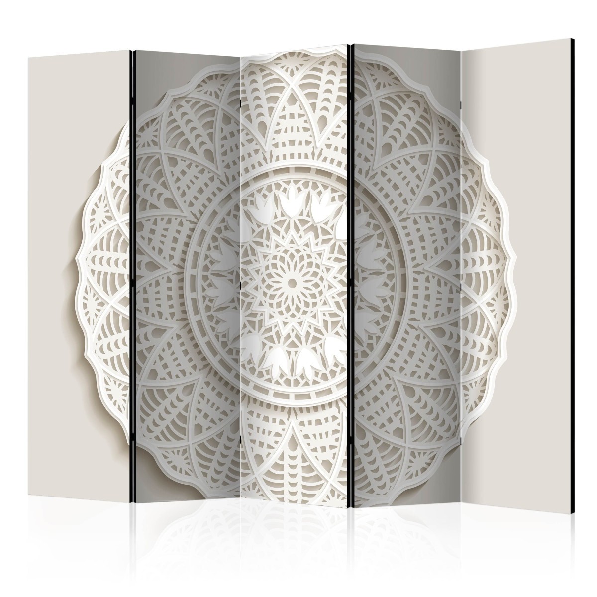 Paravent de luxe 5 volets Mandala 3D 172x225cm finition mat premium