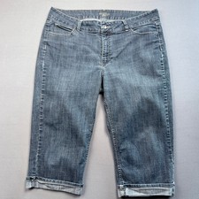 Riders by Lee Women's Denim Capri Pants Size 39 Blue Embroidered Pockets