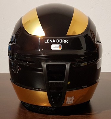 Uvex Race Ski Helmet Black Gold Racing Helmet FIS DSV Olympic 2018 Ski Alpine Lena Dürr
