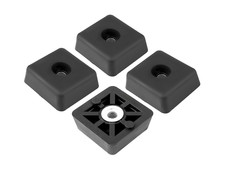 4 LARGE SQUARE RUBBER FEET 0.590H X 1.500W TABLES, CHAIRS, DESKS BEDS - US MADE