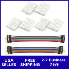 WWZMDiB 6 Pcs Mini Small Breadboard kit White 170 Tie Points Includes 10-pin Ma