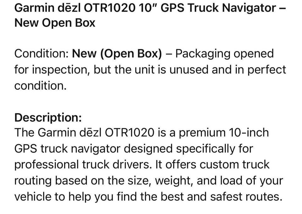 Garmin dezl OTR710 (010-02739-00) 7'' GPS Truck Navigator - Image 3 of 4