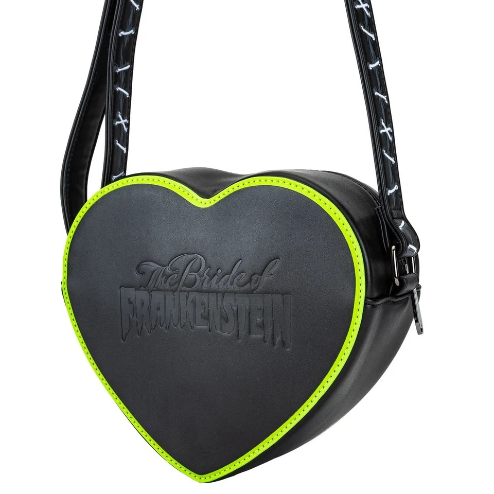 Authentic Rock Rebel Bride of Frankenstein Stitch Heart Mini Cross Body Bag NEW - Image 4 of 4