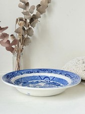 Antique Blue Willow Serving Bowl in Classic Transferware