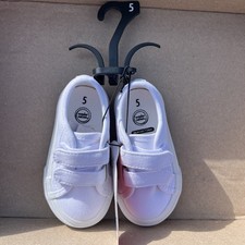 Wonder Nation Toddler Sneakers Size 5 White Two Strap Bump Toe Casual