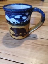 Montana Earth Pottery Mug 8 oz  Bear Mountains Marked 8/21 