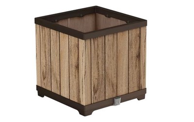 Keter Deco Square Pflanztopf, 45,5x45,5x45,5 cm, wetterfest, mit Wasserreservoir