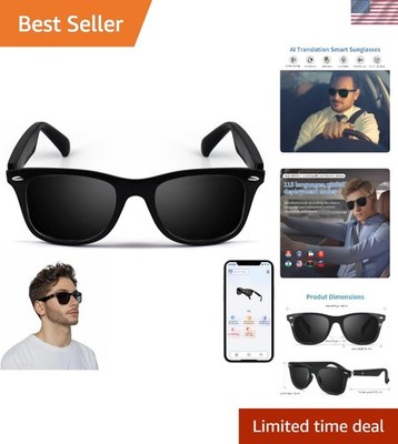 Stylish Bluetooth Sunglasses with AI Translation & UV Protection for Travelers