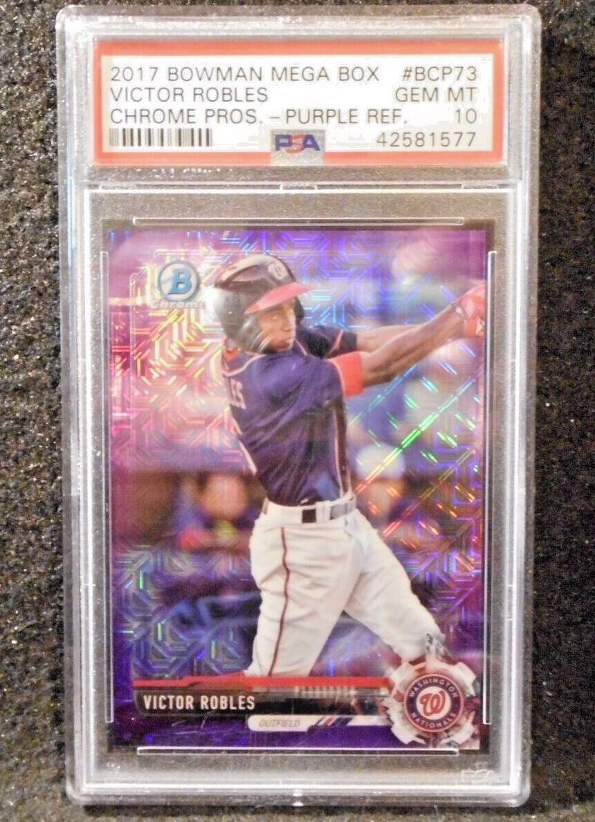 2017 Victor Robles Bowman Mega Box Chrome Prospect Purple MOJO..../250...PSA 10