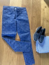 Jeans donna pantalone blu a pois nero M 36 38 Tezenis