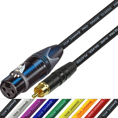 Buchse XLR auf Cinch Kabel Farben Gold Phono Leitung Van Damme Rean Neutrik 