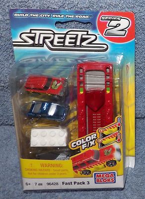 MEGA BLOKS 2009 STREETZ SERIES 2 FAST PACK 3 SET #96428 COLOR F/X