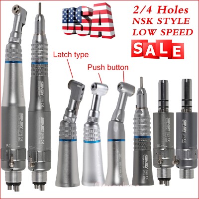 Dental Slow Speed Push Contra Angle Air Motor Handpiece Internal Spray 4 Hole Dental Slow Speed Push Contra Angle Air Motor Handpiece Internal Spray 4 Hole