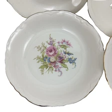 Vintage Homer Laughlin Cunningham & Pickett 8" Bowl Rose 22Kt Gold Trim M50N8 US