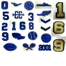 HIGH SCHOOL VARSITY LETTER MEN JACKET SPORTS PATCHES BASEBALL NUMBERS