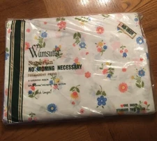 NEW Vintage Wamsutta Superlin Muslin. Flowery Twin Fitted Sheet Polycotton