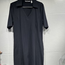 Isaac Mizrahi Live Knee Swing Dress Small Black Casual With Pockets