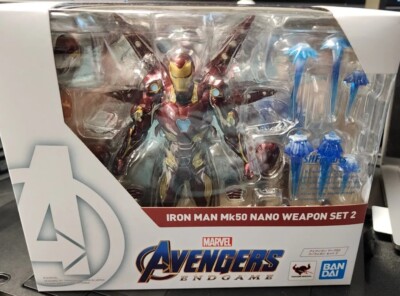 SH Figuarts Marvel Avengers Iron Man Mk 50 Nano Weapon Set 2 Authentic ...