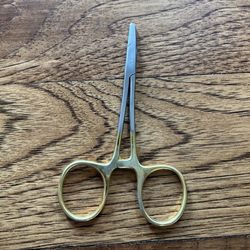 5Inch Hemostats fly fishing with Large Finger Holes, Half Gold eBay