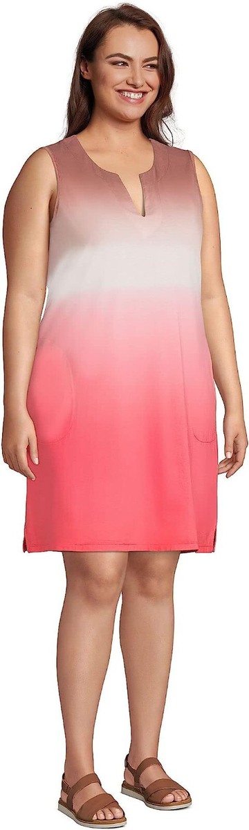 lands' end women's cotton jersey sleeveless swim cover-up dress Women's Long Cotton Jersey Sleeveless Swim Cover-up Dress Print