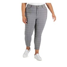 NWT Tommy Hilfiger Womens Black Multi Glen Plaid Skinny Pants Size 16US