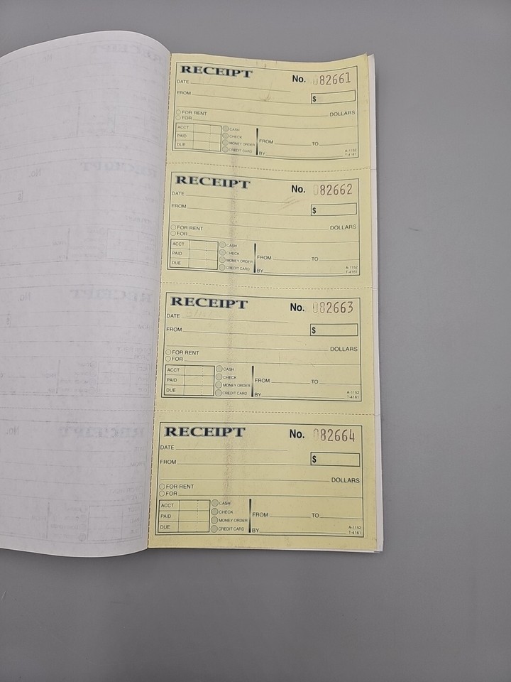 Caliber Money Rent Receipt Book 200 sets eBay