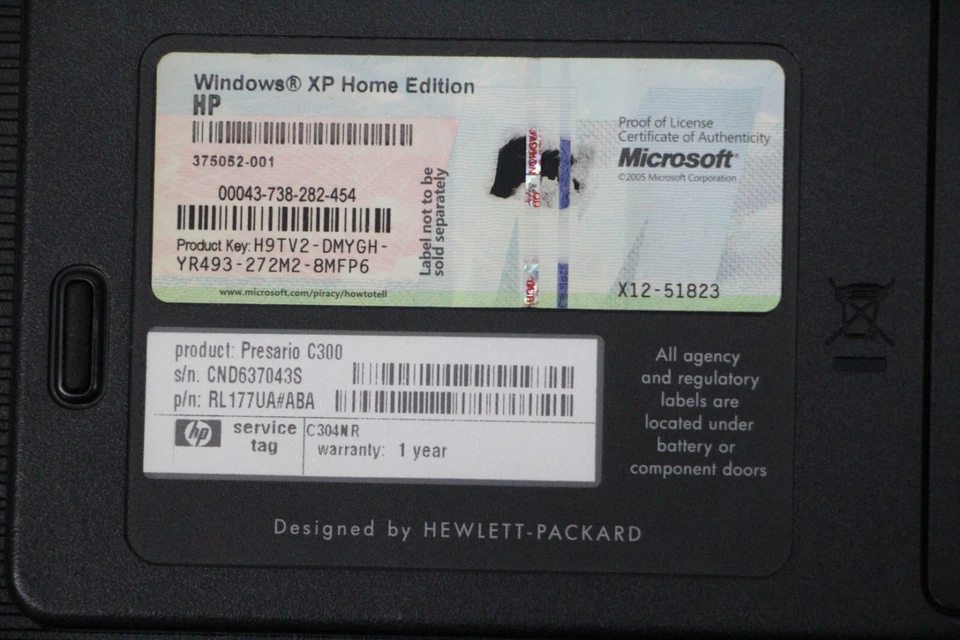 Compaq Presario C304NR Win 7 FOR PARTS OR REPAIR LAPTOP ONLY - Image 4 of 4