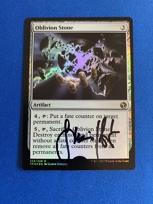MTG Magic Oblivion Stone FOIL Signed Artist Proof x1 Iconic Masters Szikszai