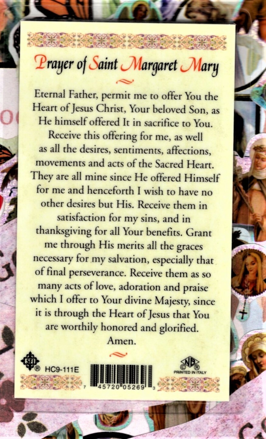 Prayer to St. Margaret Mary Laminated Holy Card 111E eBay