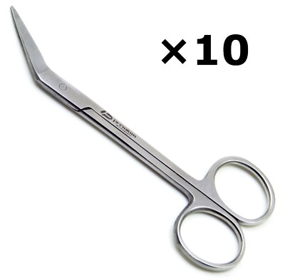 10× Universal Micro Iris Scissors Angled 4.5'' Sharp/Sharp Premium Instruments