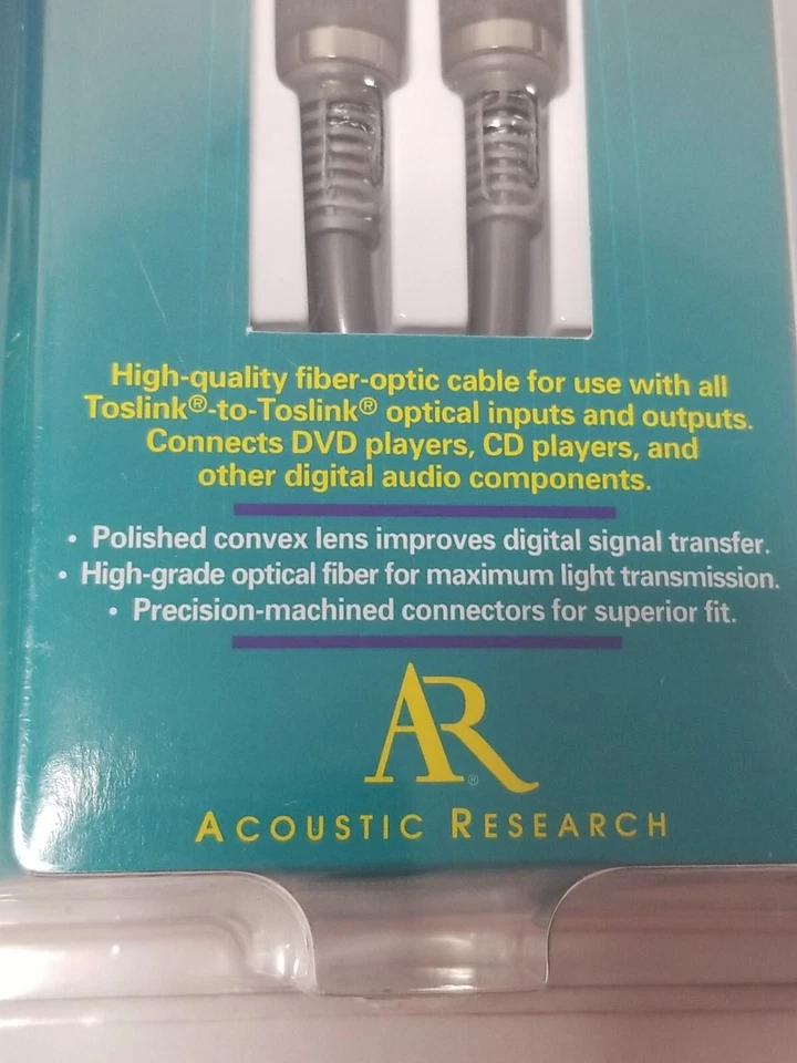 Acoustic Research Home Theater Pro Optical Cable TOSLINK-to TOSLINK - 6 ft. 1.8m - Image 4 of 4