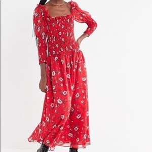 urban outfitters red floral dress
