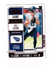 2023 CONTENDERS FOOTBALL WILL LEVIS  RED GAME TICKET ROOKIE CARD 97